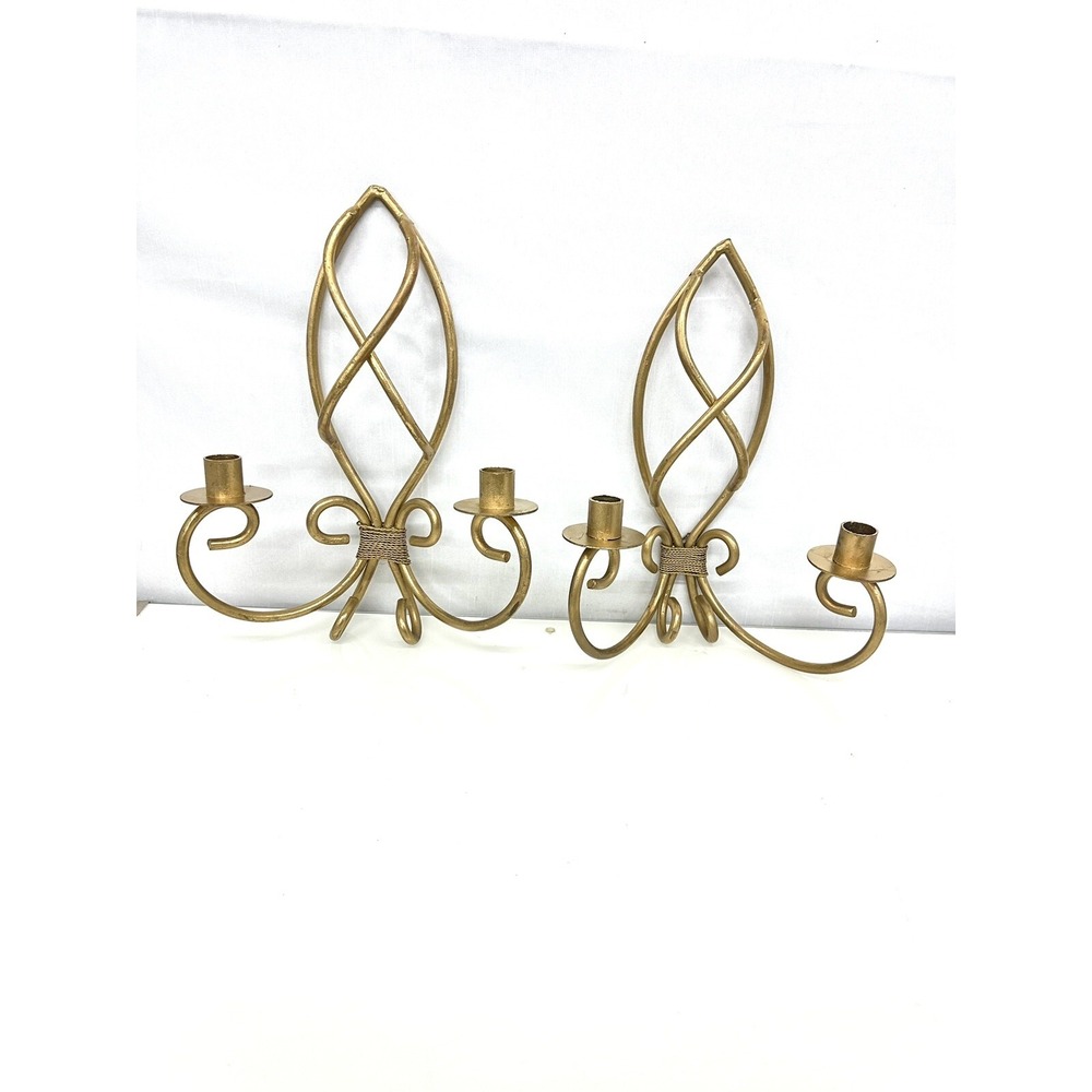 Wrought IRON Sconce CANDLE HOLDER set of 2